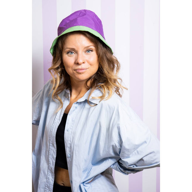 Fischerhut Colorblock Lila/Grün