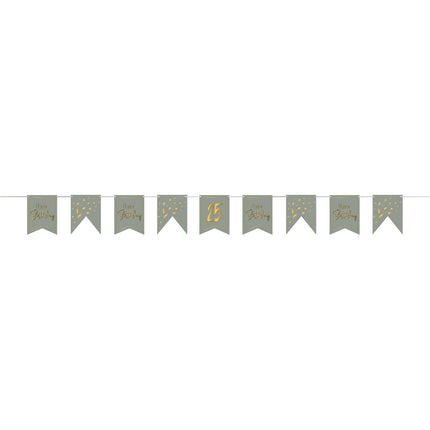 Grün-goldene Girlande – DIY – Alter: 4 Monate