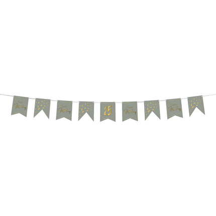 Grün-goldene Girlande – DIY – Alter: 4 Monate