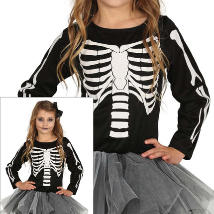 Skelett Halloween Kostüm Mädchen Tutu