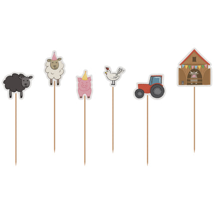 Bauernhof Cupcake Toppers 6 Stk