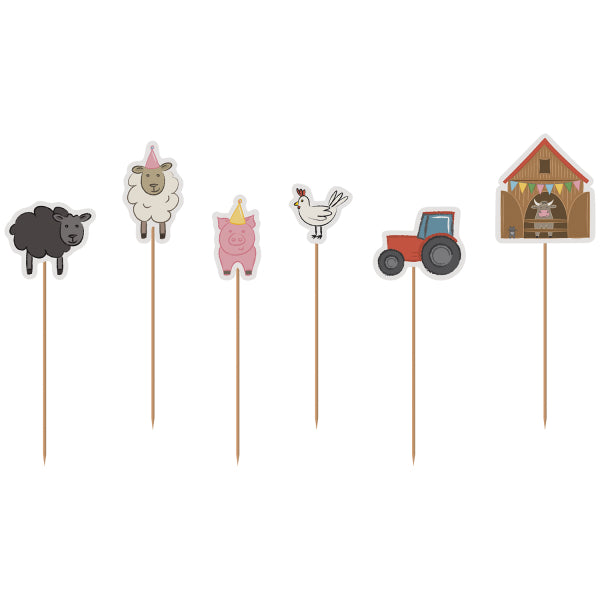 Bauernhof Cupcake Toppers 6 Stk