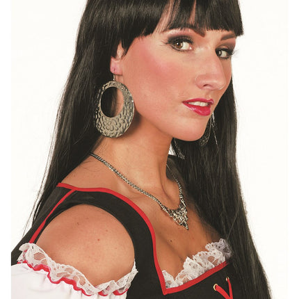 Schwarze Perücke Long Bobline Deluxe