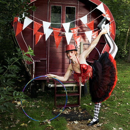 Halloween Strumpfhose Schwarz Weiß Jester