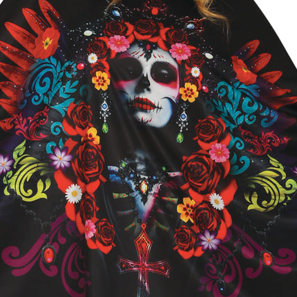Halloween Poncho Dames Catrina
