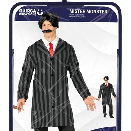 Halloween Kostuum Zwart Grijs Heren Mister Monster