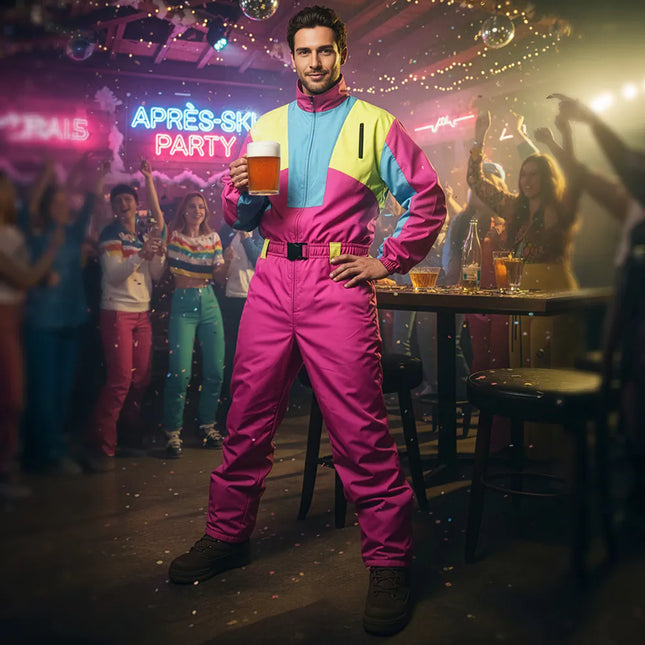 Rosa Skianzug Männer Uv Schwarzlicht