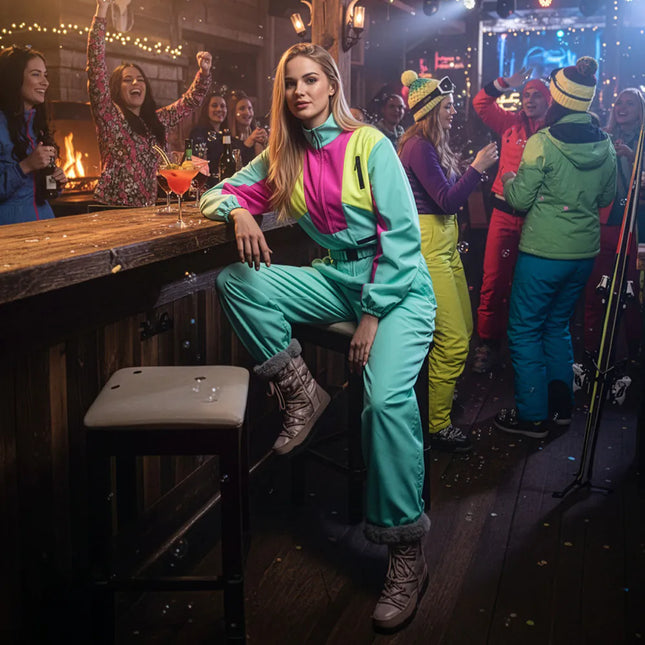 Mintgrüner Damen Skianzug Uv Schwarzlicht