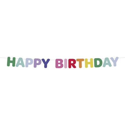 Happy Birthday Buchstabengirlande Bunt 4m
