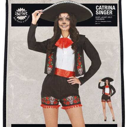 Dia De Los Muertos Kostüm Damen Sängerin