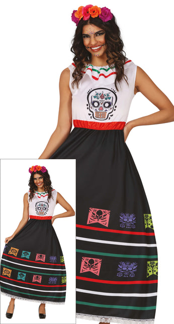 Dia De Los Muertos Kleid Damen Totenkopf