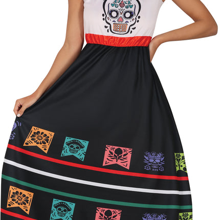 Dia De Los Muertos Kleid Damen Totenkopf