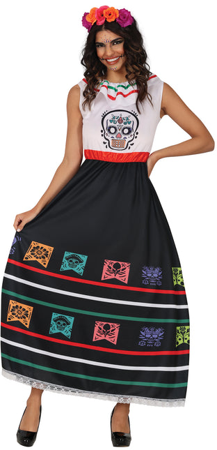 Dia De Los Muertos Kleid Damen Totenkopf