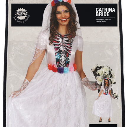 Dia De Los Muertos Kleid Weiß Damen Braut