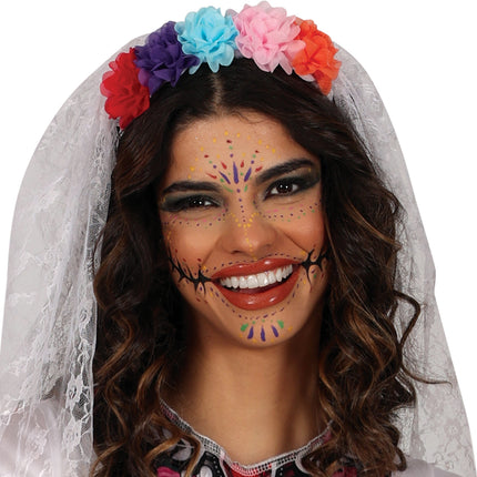 Dia De Los Muertos Kleid Weiß Damen Braut