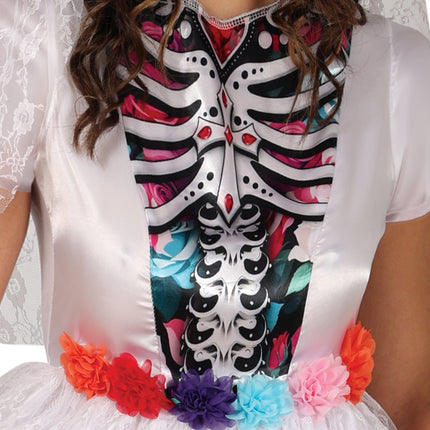 Dia De Los Muertos Kleid Weiß Damen Braut