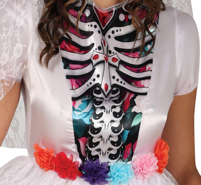Dia De Los Muertos Kleid Weiß Damen Braut