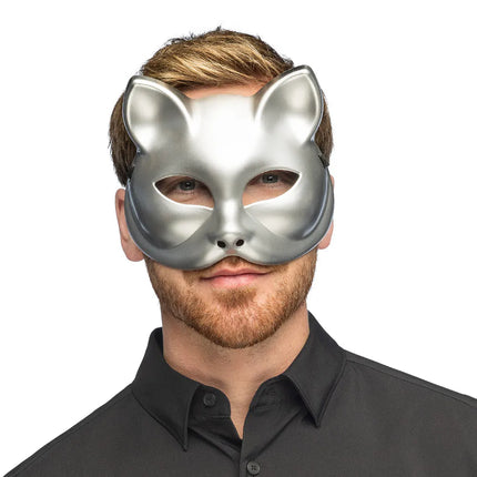 Halbmaske Kitty, silber