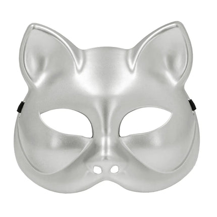 Halbmaske Kitty, silber