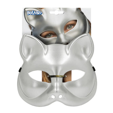 Halbmaske Kitty, silber