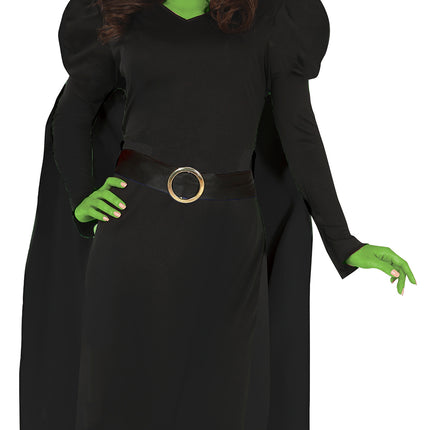 Halloween Kleid Schwarz Damen Hexe Lang