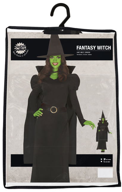 Halloween Kleid Schwarz Damen Hexe Lang