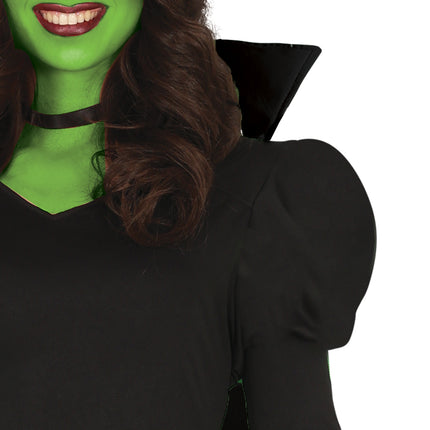 Halloween Kleid Schwarz Damen Hexe Lang