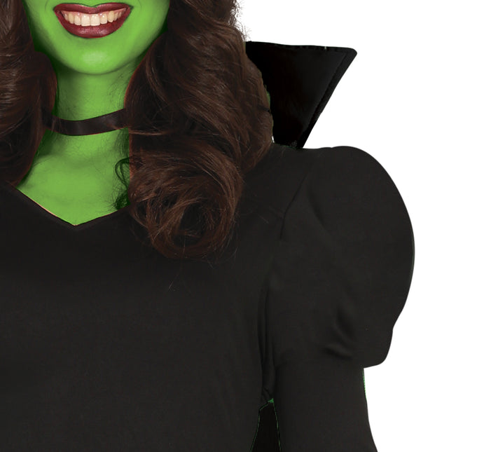 Halloween Kleid Schwarz Damen Hexe Lang