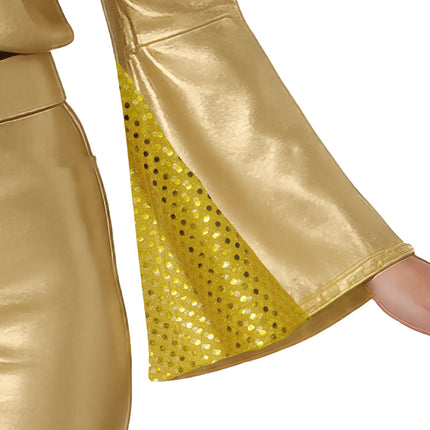 Disco Anzug Gold Damen 3 Stück