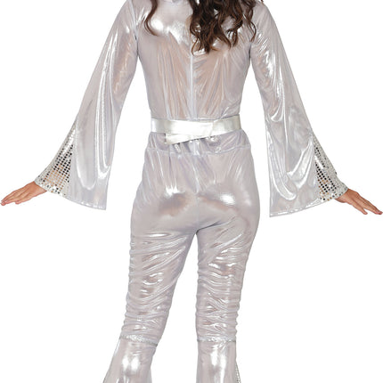 Disco Anzug Silber Damen 3 Stück