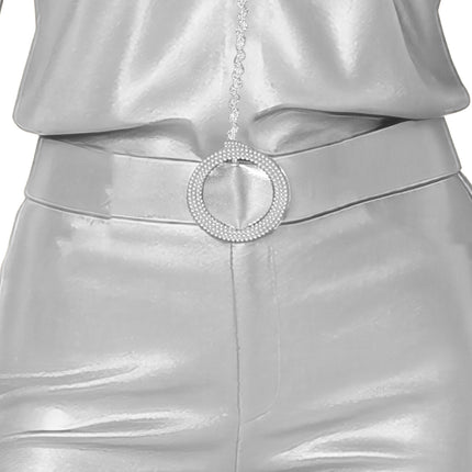 Disco Anzug Silber Damen 3 Stück