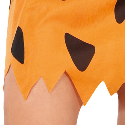 Caveman Kleid Schwarz Orange Damen