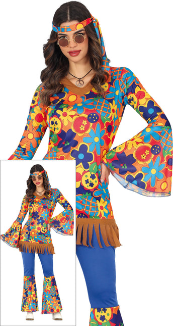 Hippie 60S Women's Floral Kostüm 3 Stück