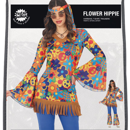 Hippie 60S Women's Floral Kostüm 3 Stück