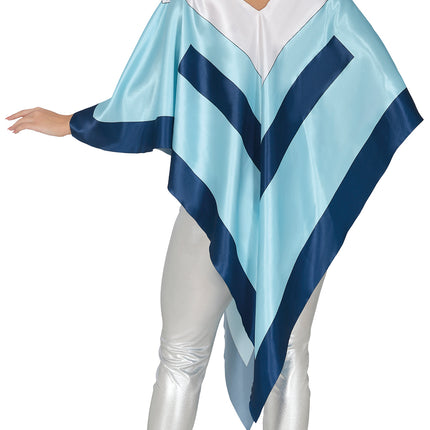 Disco 70S Poncho Blau Damen