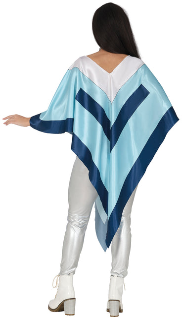 Disco 70S Poncho Blau Damen