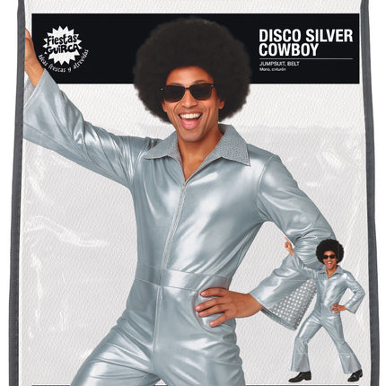 Disco Anzug Silber Herren Jumpsuit