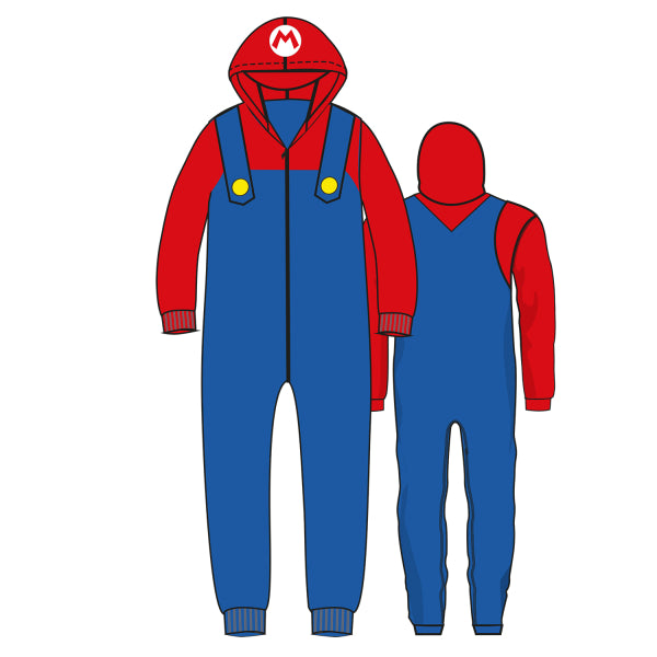 Super Mario Strampler Rot Blau
