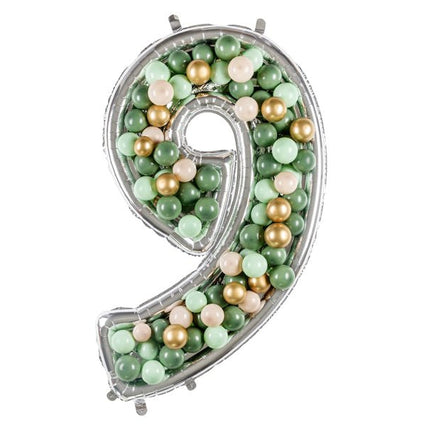 9 Jaar Ballon Frame Zilver 1,26m - Partywinkel - 5904555037588
