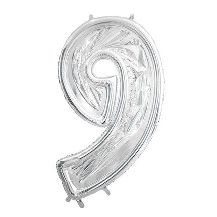 9 Jaar Ballon Frame Zilver 1,26m - Partywinkel - 5904555037588