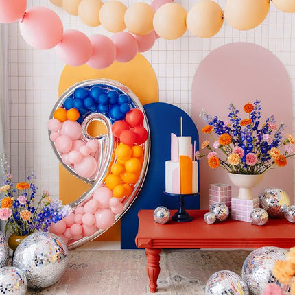 9 Jaar Ballon Frame Zilver 1,26m - Partywinkel - 5904555037588