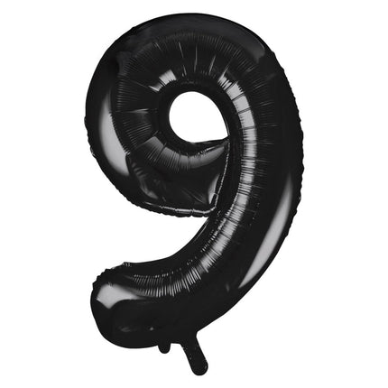 9 Jaar Cijfer Ballon Zwart Leeg 86cm van Unique koop je bij Partywinkel