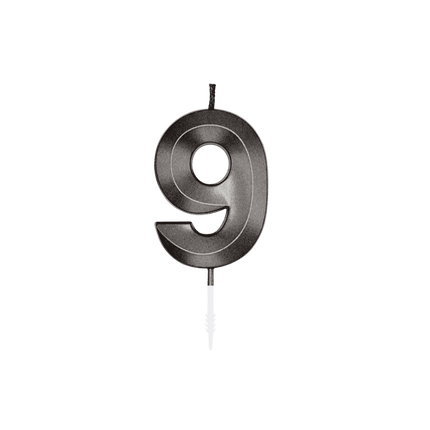 9 Kaars Zwart Metallic 6cm van WeFiesta koop je bij Partywinkel