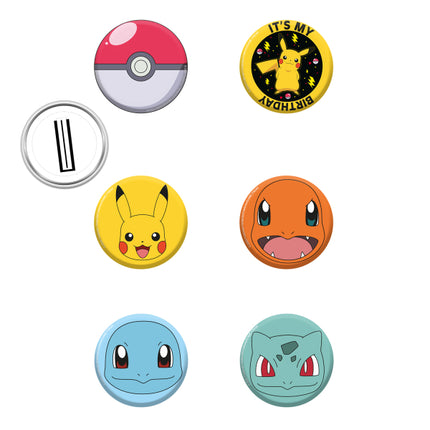 Pokemon Button 3,5cm 8Stück