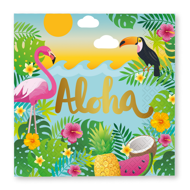 Hawaii-Servietten „Aloha“, 33 cm, 20 Stück