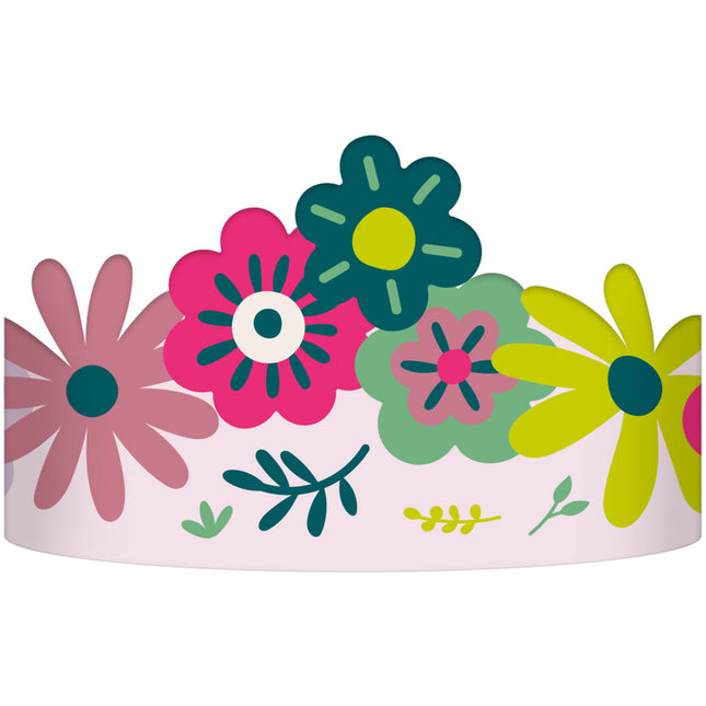 Blumen Krone Buntes Papier 6tlg