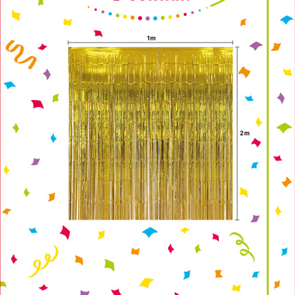 Gold Türvorhang Metallic 1X2 Meter