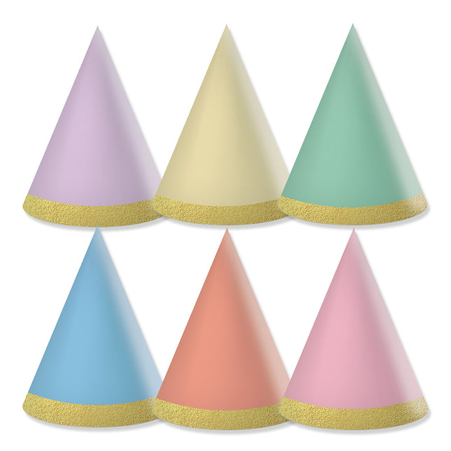 Party Essentials Fsc Unicolor Mini Hüte in Pastellfarben 6St