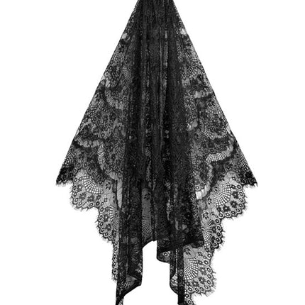 Halloween-Schleier, schwarz, Spitze