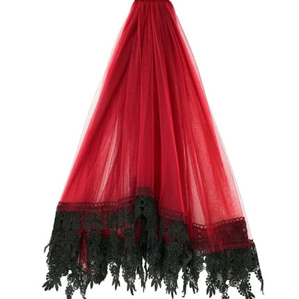 Halloween-Schleier Rot-Schwarz